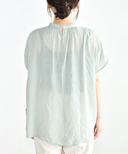 Ambre Neige（アンブルネージュ）の「ギャザーブラウス／【WEB/EC限定商品】（シャツ/ブラウス・レディース・パープル/ホワイト/グリーン・FREE）」の8枚目の写真