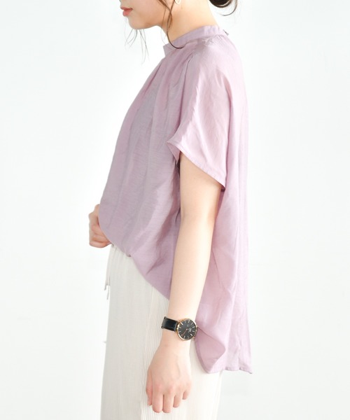 Ambre Neige（アンブルネージュ）の「ギャザーブラウス／【WEB/EC限定商品】（シャツ/ブラウス・レディース・パープル/ホワイト/グリーン・FREE）」の9枚目の写真