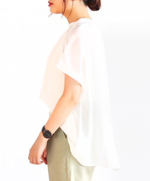 Ambre Neige（アンブルネージュ）の「ギャザーブラウス／【WEB/EC限定商品】（シャツ/ブラウス・レディース・パープル/ホワイト/グリーン・FREE）」の14枚目の写真