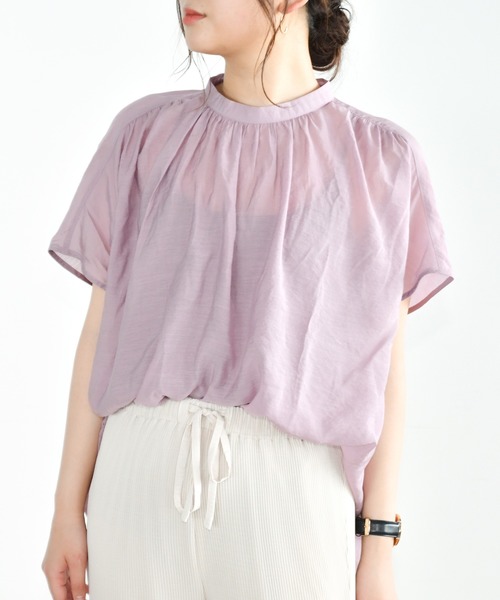 Ambre Neige（アンブルネージュ）の「ギャザーブラウス／【WEB/EC限定商品】（シャツ/ブラウス・レディース・パープル/ホワイト/グリーン・FREE）」の20枚目の写真