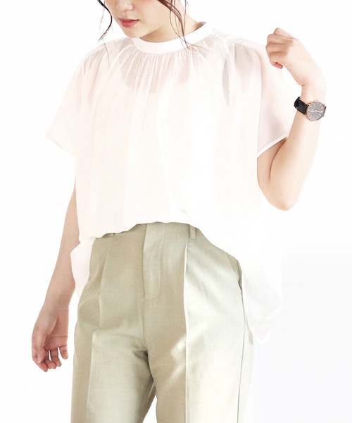 Ambre Neige（アンブルネージュ）の「ギャザーブラウス／【WEB/EC限定商品】（シャツ/ブラウス・レディース・パープル/ホワイト/グリーン・FREE）」の17枚目の写真