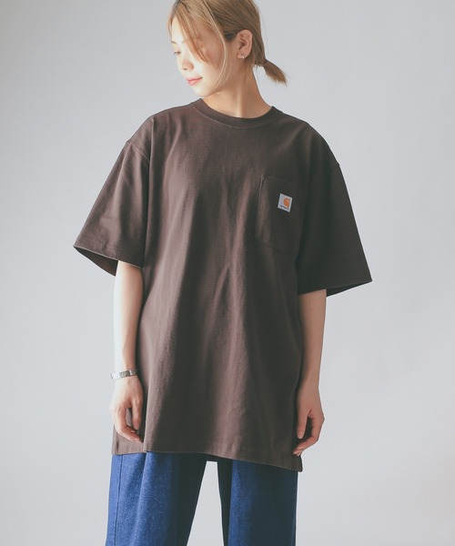 Carhartt(カーハート)の「Carhartt カーハート CRHTT87 S/S ポケット付き クルーネック Tシャツ(Tシャツ/カットソー・メンズ・ホワイト/チャコールグレー/ブラック/ダークブラウン/オレンジ/ブルー/タン/グリーン/グレー/ネイビー/マルーン/ブルー系その他/グリーン系その他/オレンジ系その他/ブルー系その他2・S/M/L/XL)」の5枚目の写真
