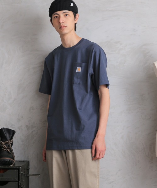 Carhartt(カーハート)の「Carhartt カーハート CRHTT87 S/S ポケット付き クルーネック Tシャツ(Tシャツ/カットソー・メンズ・ホワイト/チャコールグレー/ブラック/ダークブラウン/オレンジ/ブルー/タン/グリーン/グレー/ネイビー/マルーン/ブルー系その他/グリーン系その他/オレンジ系その他/ブルー系その他2・S/M/L/XL)」の11枚目の写真