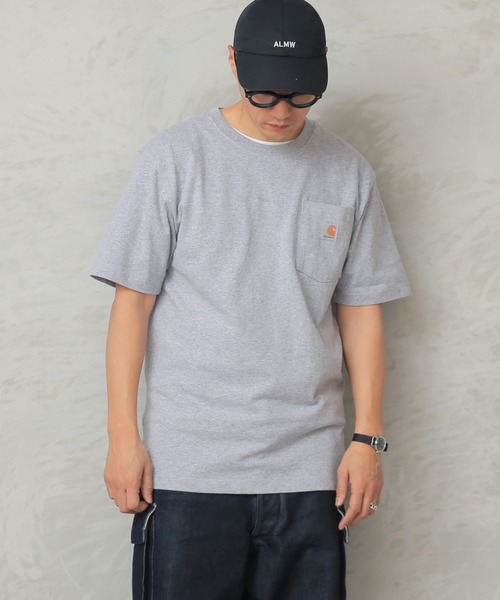 Carhartt(カーハート)の「Carhartt カーハート CRHTT87 S/S ポケット付き クルーネック Tシャツ(Tシャツ/カットソー・メンズ・ホワイト/チャコールグレー/ブラック/ダークブラウン/オレンジ/ブルー/タン/グリーン/グレー/ネイビー/マルーン/ブルー系その他/グリーン系その他/オレンジ系その他/ブルー系その他2・S/M/L/XL)」の4枚目の写真