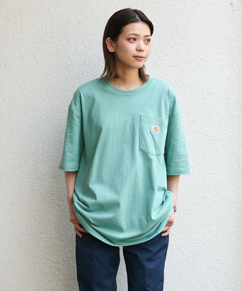Carhartt(カーハート)の「Carhartt カーハート CRHTT87 S/S ポケット付き クルーネック Tシャツ(Tシャツ/カットソー・メンズ・ホワイト/チャコールグレー/ブラック/ダークブラウン/オレンジ/ブルー/タン/グリーン/グレー/ネイビー/マルーン/ブルー系その他/グリーン系その他/オレンジ系その他/ブルー系その他2・S/M/L/XL)」の7枚目の写真