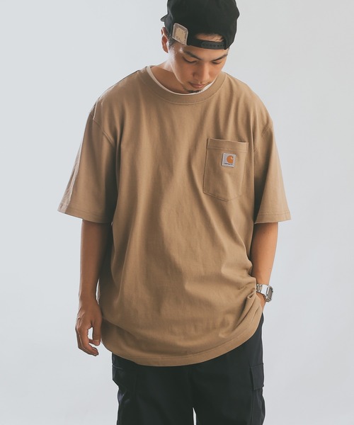 Carhartt(カーハート)の「Carhartt カーハート CRHTT87 S/S ポケット付き クルーネック Tシャツ(Tシャツ/カットソー・メンズ・ホワイト/チャコールグレー/ブラック/ダークブラウン/オレンジ/ブルー/タン/グリーン/グレー/ネイビー/マルーン/ブルー系その他/グリーン系その他/オレンジ系その他/ブルー系その他2・S/M/L/XL)」の6枚目の写真
