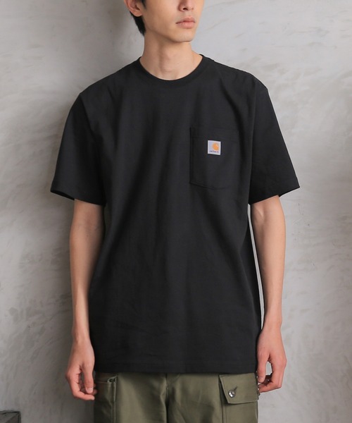 Carhartt(カーハート)の「Carhartt カーハート CRHTT87 S/S ポケット付き クルーネック Tシャツ(Tシャツ/カットソー・メンズ・ホワイト/チャコールグレー/ブラック/ダークブラウン/オレンジ/ブルー/タン/グリーン/グレー/ネイビー/マルーン/ブルー系その他/グリーン系その他/オレンジ系その他/ブルー系その他2・S/M/L/XL)」の3枚目の写真