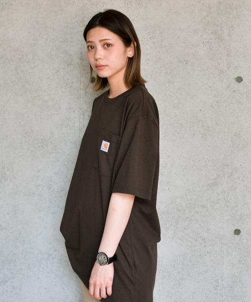Carhartt(カーハート)の「Carhartt カーハート CRHTT87 S/S ポケット付き クルーネック Tシャツ(Tシャツ/カットソー・メンズ・ホワイト/チャコールグレー/ブラック/ダークブラウン/オレンジ/ブルー/タン/グリーン/グレー/ネイビー/マルーン/ブルー系その他/グリーン系その他/オレンジ系その他/ブルー系その他2・S/M/L/XL)」の17枚目の写真