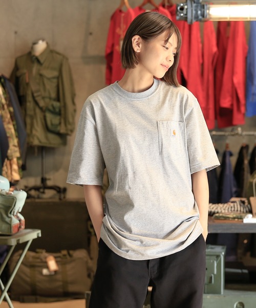 Carhartt(カーハート)の「Carhartt カーハート CRHTT87 S/S ポケット付き クルーネック Tシャツ(Tシャツ/カットソー・メンズ・ホワイト/チャコールグレー/ブラック/ダークブラウン/オレンジ/ブルー/タン/グリーン/グレー/ネイビー/マルーン/ブルー系その他/グリーン系その他/オレンジ系その他/ブルー系その他2・S/M/L/XL)」の19枚目の写真