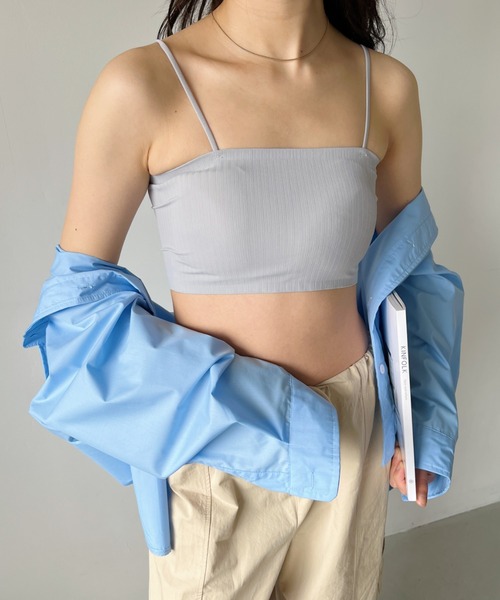 CLEA（クレア）の「カップ付きシームレスブラトップ（チューブトップ・レディース・ホワイト/ブラック/ピンクベージュ/ブルー/ミント/ピンク/グレー・FREE）」の3枚目の写真