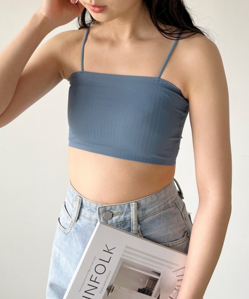 CLEA（クレア）の「カップ付きシームレスブラトップ（チューブトップ・レディース・ホワイト/ブラック/ピンクベージュ/ブルー/ミント/ピンク/グレー・FREE）」の5枚目の写真