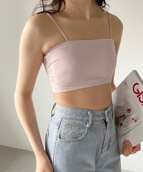 CLEA（クレア）の「カップ付きシームレスブラトップ（チューブトップ・レディース・ホワイト/ブラック/ピンクベージュ/ブルー/ミント/ピンク/グレー・FREE）」の21枚目の写真