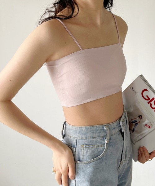 CLEA（クレア）の「カップ付きシームレスブラトップ（チューブトップ・レディース・ホワイト/ブラック/ピンクベージュ/ブルー/ミント/ピンク/グレー・FREE）」の20枚目の写真