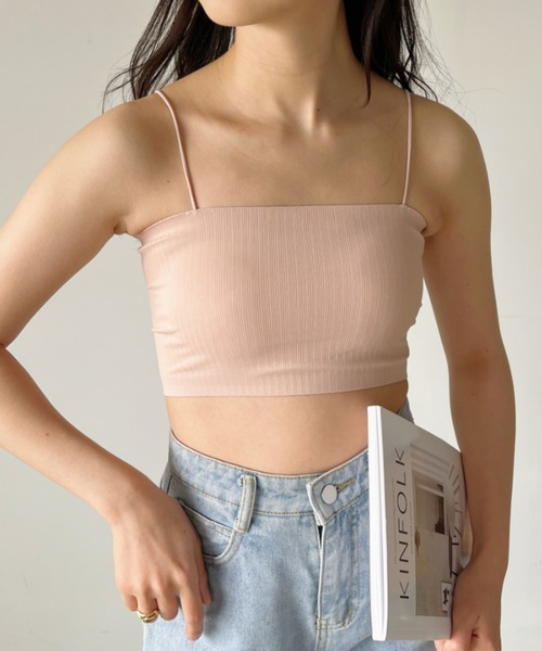 CLEA（クレア）の「カップ付きシームレスブラトップ（チューブトップ・レディース・ホワイト/ブラック/ピンクベージュ/ブルー/ミント/ピンク/グレー・FREE）」の18枚目の写真