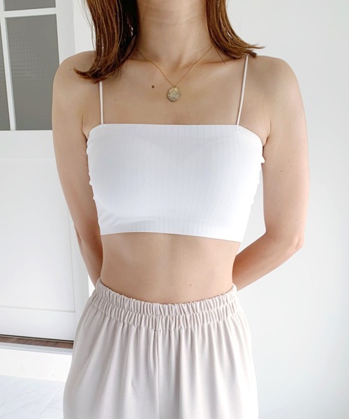 CLEA（クレア）の「カップ付きシームレスブラトップ（チューブトップ・レディース・ホワイト/ブラック/ピンクベージュ/ブルー/ミント/ピンク/グレー・FREE）」の12枚目の写真