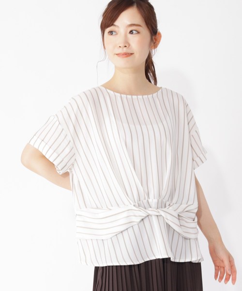 grove（グローブ）の「カーディガン×ウエストマークブラウスセット（その他トップス・レディース・ブラック/ダークグリーン/マスタード/ナチュラル・02/03）」の5枚目の写真