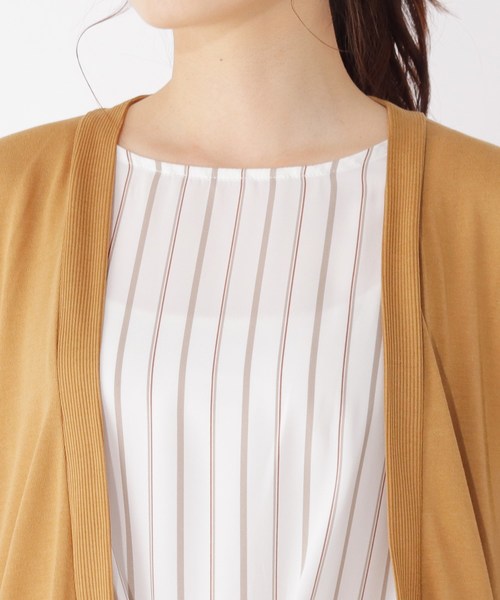 grove（グローブ）の「カーディガン×ウエストマークブラウスセット（その他トップス・レディース・ブラック/ダークグリーン/マスタード/ナチュラル・02/03）」の7枚目の写真