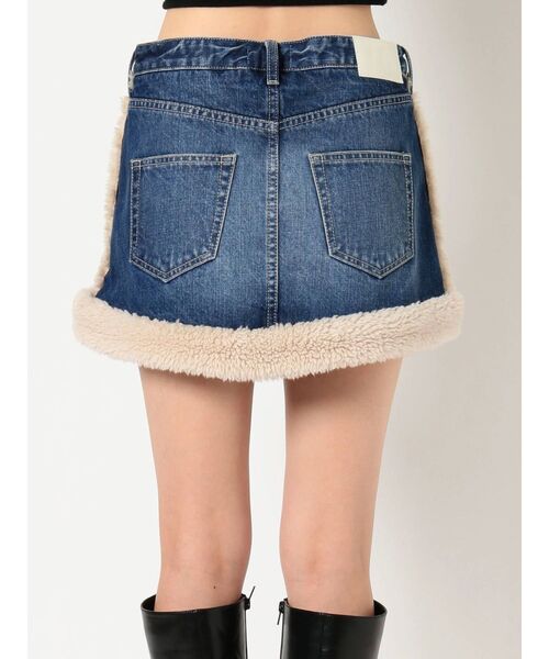 GYDA（ジェイダ）の「boa material switchingデニムスカートライクショーパン（デニムスカート・レディース・ブラック/ブルー・SMALL/MEDIUM）」の20枚目の写真
