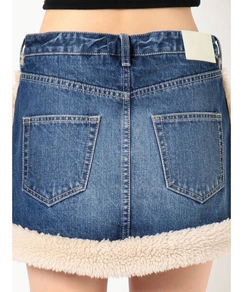 GYDA（ジェイダ）の「boa material switchingデニムスカートライクショーパン（デニムスカート・レディース・ブラック/ブルー・SMALL/MEDIUM）」の18枚目の写真