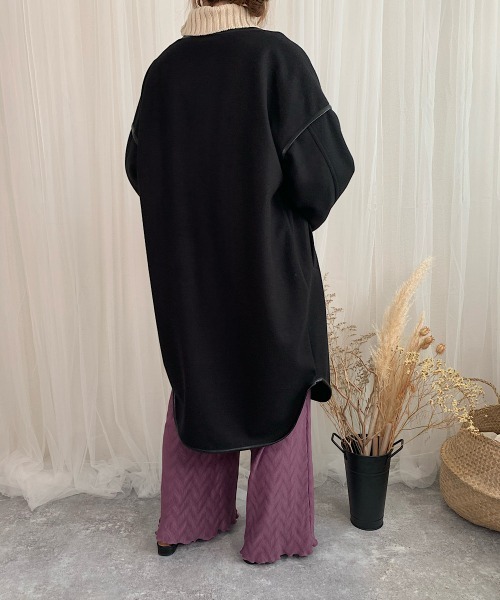 slowmelly(スローメリー)の「【WEARISTA てら】パイピングライトアウター(ノーカラージャケット・レディース・ブラック/ベージュ・FREE)」の10枚目の写真