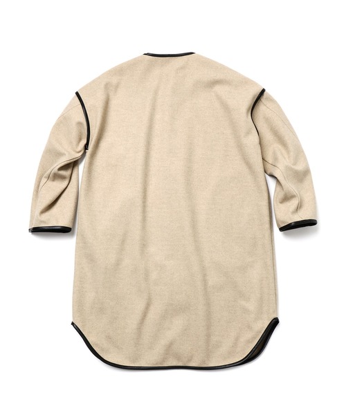 slowmelly(スローメリー)の「【WEARISTA てら】パイピングライトアウター(ノーカラージャケット・レディース・ブラック/ベージュ・FREE)」の17枚目の写真