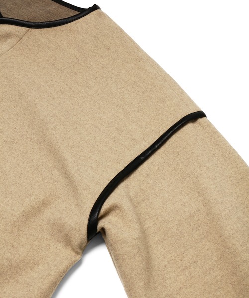 slowmelly(スローメリー)の「【WEARISTA てら】パイピングライトアウター(ノーカラージャケット・レディース・ブラック/ベージュ・FREE)」の20枚目の写真
