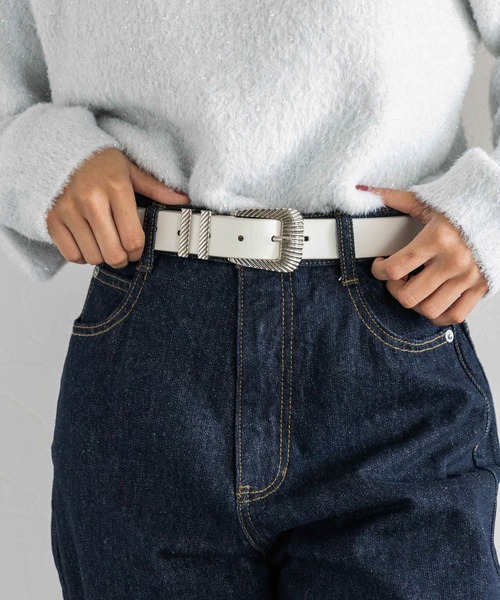 PAGEBOY（ページボーイ）の「モードバックルベルト2（ベルト・レディース・レオパード/ブラック/ダークブラウン/ホワイト系その他/ゼブラ/チェック/グレー系その他2/オフホワイト/ホワイト系その他2・FREE）」の2枚目の写真