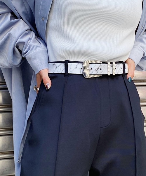 PAGEBOY（ページボーイ）の「モードバックルベルト2（ベルト・レディース・レオパード/ブラック/ダークブラウン/ホワイト系その他/ゼブラ/チェック/グレー系その他2/オフホワイト/ホワイト系その他2・FREE）」の14枚目の写真