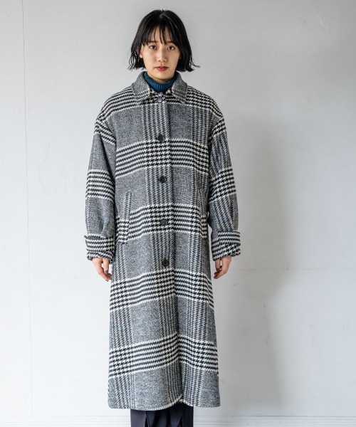 PAGEBOY（ページボーイ）の「チェックマキシルーズコート（ダウンジャケット/コート・レディース・ブラック/チェック・FREE）」の4枚目の写真