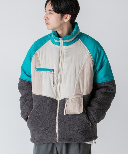 rehacer(レアセル)の「rehacer : Over Size Joint Boa Jacket /オーバーサイズ ジョイント ボアジャケット(ブルゾン・メンズ・オレンジ/グリーン・MEDIUM/LARGE/X-LARGE)」の14枚目の写真