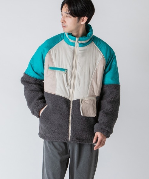 rehacer(レアセル)の「rehacer : Over Size Joint Boa Jacket /オーバーサイズ ジョイント ボアジャケット(ブルゾン・メンズ・オレンジ/グリーン・MEDIUM/LARGE/X-LARGE)」の16枚目の写真