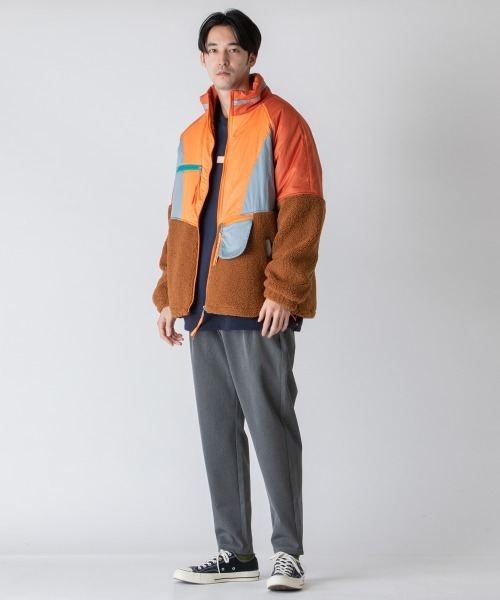 rehacer(レアセル)の「rehacer : Over Size Joint Boa Jacket /オーバーサイズ ジョイント ボアジャケット(ブルゾン・メンズ・オレンジ/グリーン・MEDIUM/LARGE/X-LARGE)」の21枚目の写真
