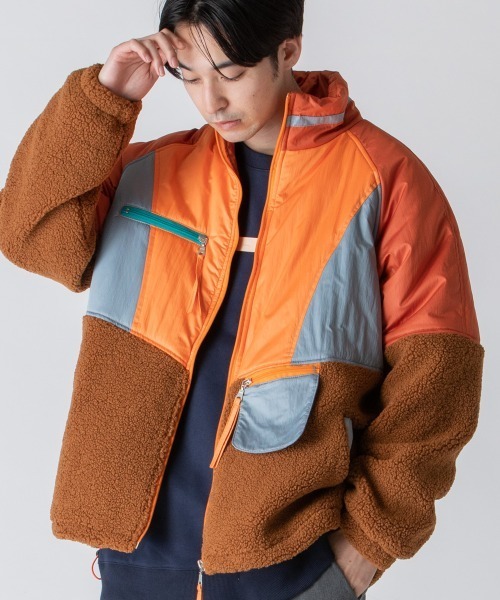 rehacer(レアセル)の「rehacer : Over Size Joint Boa Jacket /オーバーサイズ ジョイント ボアジャケット(ブルゾン・メンズ・オレンジ/グリーン・MEDIUM/LARGE/X-LARGE)」の22枚目の写真