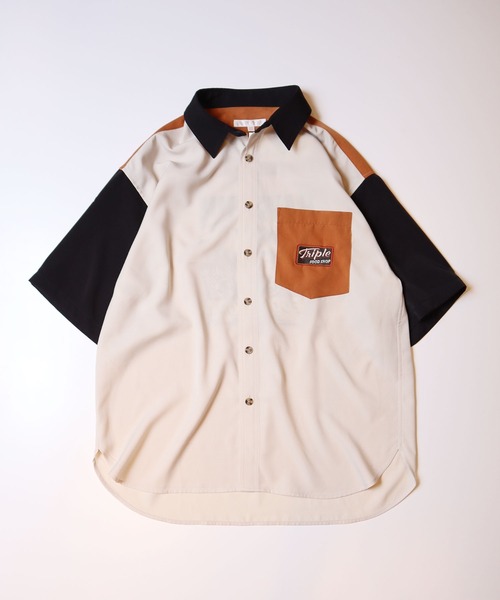 POWER TO THE PEOPLE(パワートゥーザピープル)の「POWER TO THE PEOPLE 刺繍開襟シャツオープンカラーシャツ(シャツ/ブラウス・メンズ・パープル/アイボリー/ピンク/ブルー/ダークブルー/マルチ・L/M/LL)」の8枚目の写真
