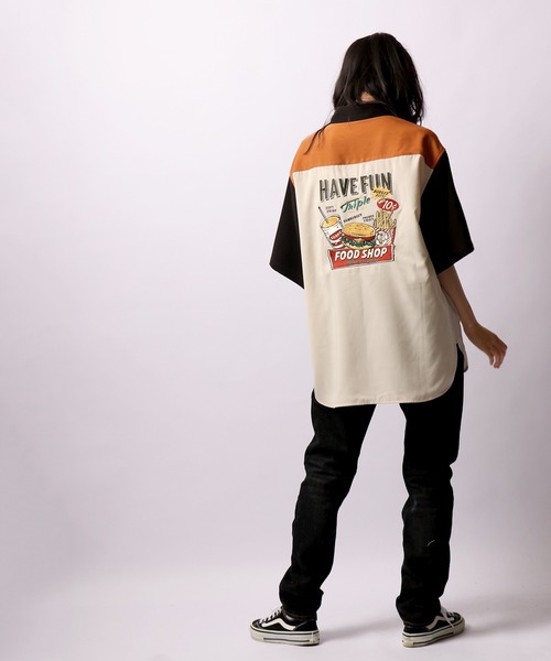 POWER TO THE PEOPLE(パワートゥーザピープル)の「POWER TO THE PEOPLE 刺繍開襟シャツオープンカラーシャツ(シャツ/ブラウス・メンズ・パープル/アイボリー/ピンク/ブルー/ダークブルー/マルチ・L/M/LL)」の10枚目の写真