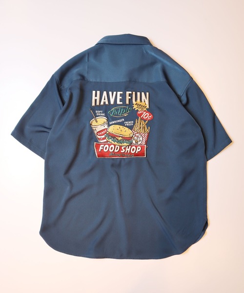 POWER TO THE PEOPLE(パワートゥーザピープル)の「POWER TO THE PEOPLE 刺繍開襟シャツオープンカラーシャツ(シャツ/ブラウス・メンズ・パープル/アイボリー/ピンク/ブルー/ダークブルー/マルチ・L/M/LL)」の20枚目の写真