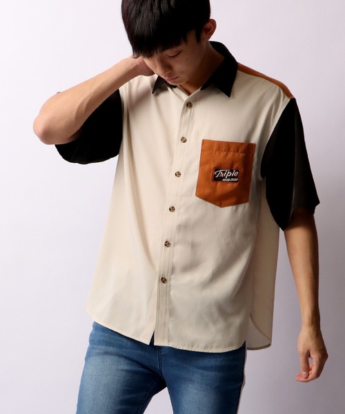 POWER TO THE PEOPLE(パワートゥーザピープル)の「POWER TO THE PEOPLE 刺繍開襟シャツオープンカラーシャツ(シャツ/ブラウス・メンズ・パープル/アイボリー/ピンク/ブルー/ダークブルー/マルチ・L/M/LL)」の12枚目の写真