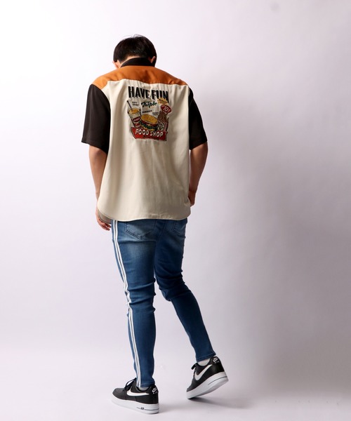 POWER TO THE PEOPLE(パワートゥーザピープル)の「POWER TO THE PEOPLE 刺繍開襟シャツオープンカラーシャツ(シャツ/ブラウス・メンズ・パープル/アイボリー/ピンク/ブルー/ダークブルー/マルチ・L/M/LL)」の18枚目の写真