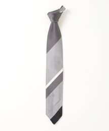 STEFANO CAU / シルクパネルストライプ柄サテンネクタイ