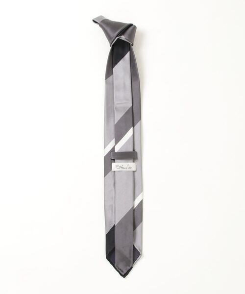 STEFANO CAU（ステファノカウ）の「STEFANO CAU / シルクパネルストライプ柄サテンネクタイ（ネクタイ・メンズ・ブラック系その他・FREE）」の2枚目の写真