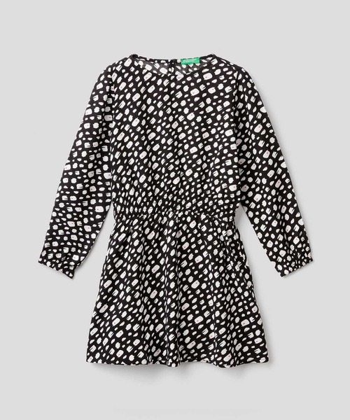 セール キッズ総柄長袖ワンピース ワンピース Benetton United Colors Of Benetton ベネトン ユナイテッドカラーズオブベネトン のファッション通販 Zozotown