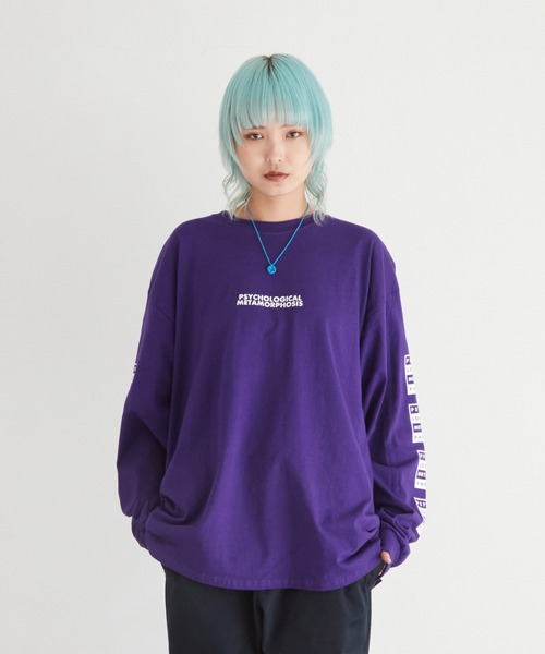 PSYCHOLOGICAL METAMORPHOSIS(サイコロジカルメタモーフォーセス)の「BOX LOGO LS TEE(Tシャツ/カットソー・メンズ・グリーン/ブラック/パープル・XXL/M/L/XL)」の3枚目の写真