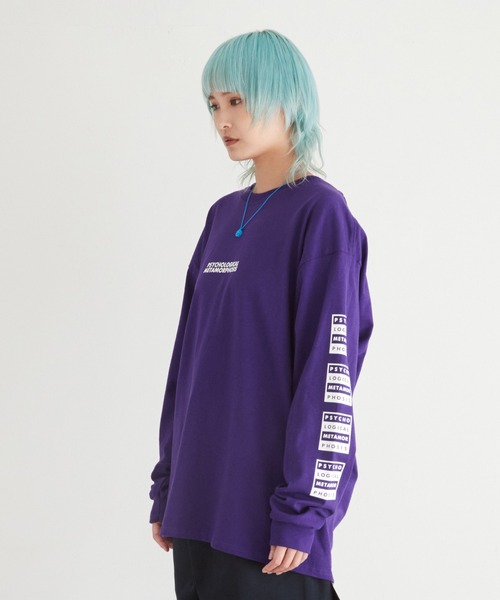 PSYCHOLOGICAL METAMORPHOSIS(サイコロジカルメタモーフォーセス)の「BOX LOGO LS TEE(Tシャツ/カットソー・メンズ・グリーン/ブラック/パープル・XXL/M/L/XL)」の14枚目の写真