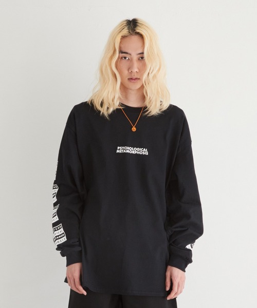 PSYCHOLOGICAL METAMORPHOSIS(サイコロジカルメタモーフォーセス)の「BOX LOGO LS TEE(Tシャツ/カットソー・メンズ・グリーン/ブラック/パープル・XXL/M/L/XL)」の4枚目の写真