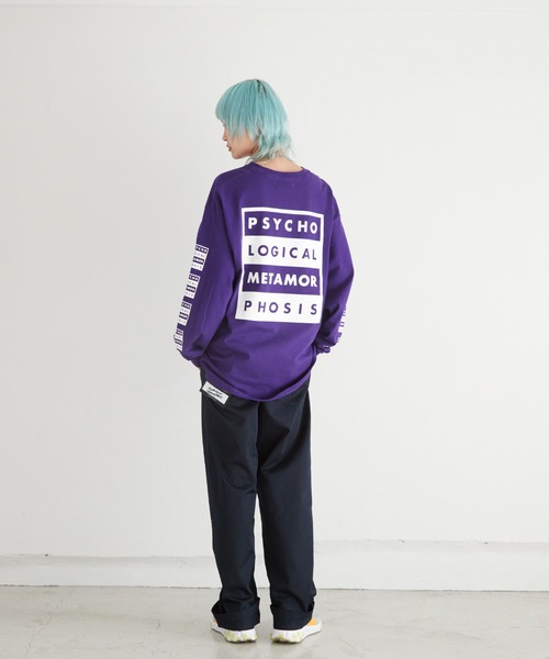 PSYCHOLOGICAL METAMORPHOSIS(サイコロジカルメタモーフォーセス)の「BOX LOGO LS TEE(Tシャツ/カットソー・メンズ・グリーン/ブラック/パープル・XXL/M/L/XL)」の5枚目の写真