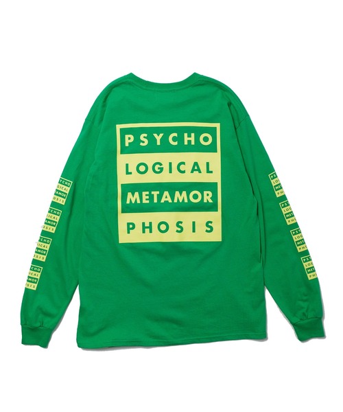PSYCHOLOGICAL METAMORPHOSIS(サイコロジカルメタモーフォーセス)の「BOX LOGO LS TEE(Tシャツ/カットソー・メンズ・グリーン/ブラック/パープル・XXL/M/L/XL)」の6枚目の写真