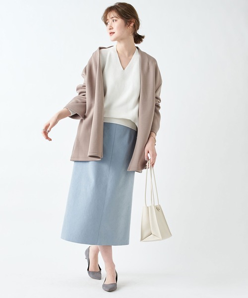 RIVE DROITE(リヴドロワ)の「ON/OFF兼用ニット ギマコットンバックボリュームニット(ニット/セーター・レディース・ホワイト/サックスブルー/モカ/ホワイト系その他・FREE)」の6枚目の写真