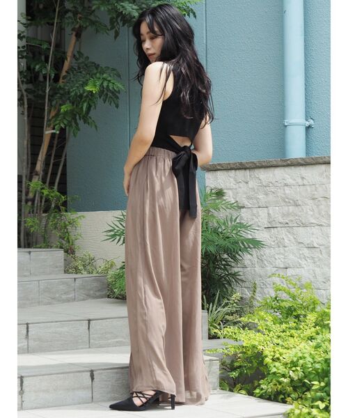 EVRIS（エヴリス）の「バックリボンリブニット（タンクトップ・レディース・ホワイト/ブルー/ブラック/ピンク・FREE）」の5枚目の写真