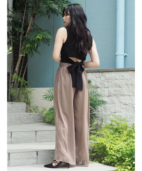 EVRIS（エヴリス）の「バックリボンリブニット（タンクトップ・レディース・ホワイト/ブルー/ブラック/ピンク・FREE）」の13枚目の写真