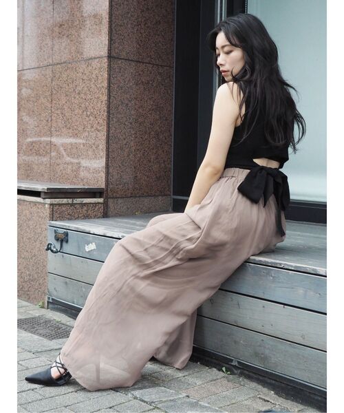 EVRIS（エヴリス）の「バックリボンリブニット（タンクトップ・レディース・ホワイト/ブルー/ブラック/ピンク・FREE）」の9枚目の写真